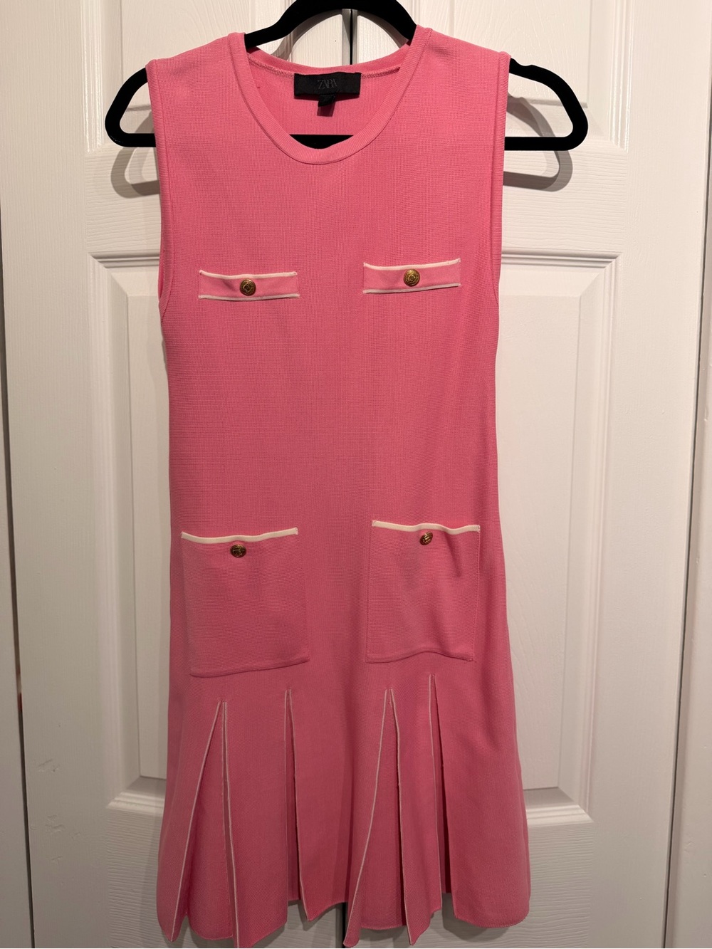 Zara Pink Sleeveless Pocket Dress